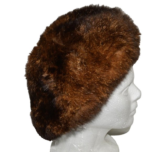 EVANS CHICAGO VTG 70\'s SZ XS DARK BROWN VINTAGE OPOSSUM FUR HAT main image 7